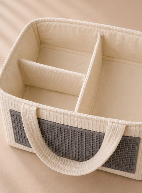 Soule Baby Waffle Kumaş Çok Bölmeli Bebek Düzenleyici Organizer – Nefes Alabilir, Hafif ve Yumuşak