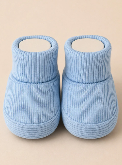 Soule Baby Organik Pamuklu Ortopedik Tabanlı Yenidoğan Bebek Patik – Soft Blue Premium Bebek Patik