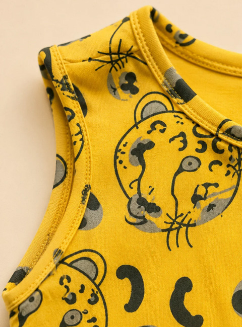 Soule Baby Wild Leo Organik Pamuklu Bebek Tulumu – Sunshine Yellow