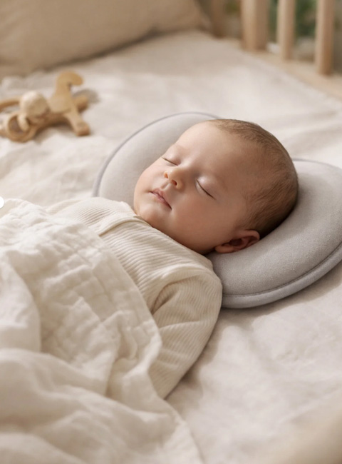 Soule Baby Ergonomik Bebek Kafa Şekillendirici Yastık – Nefes Alabilen Yumuşak Destek Yastığı (0-3 Ay)